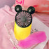 Cute Personal Mini Fan, Handheld & Portable USB Rechargeable Fan with Beautiful LED Light, 3 Adjustable Speeds, Portable Holder, for Indoor Or Out...