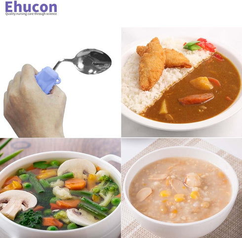 Adaptive Weighted Silverware Utensils Angled Spoon for Hand Tremors Parkinsons,Weighted Utensils with Non-Slip Easy Grip Handles for Independent E...