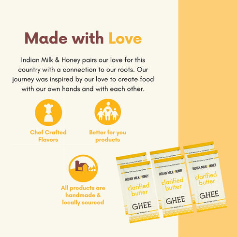 Original Grass-Fed Classic Ghee Butter by Indian Milk & Honey Handmade, Locally Sourced, Lactose, Gluten & Casein Free – Convenient & Portable Ghe...