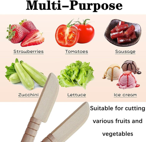 3 PCS Wooden Kids Knife Safe Toddler Knife Kids Cutting Knife Child Knife Kids Kitchen Tools for Cooking,Children's Safe knives,Cutting Veggies Fr...