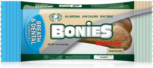 BONIES Breath and Dental Treats for Dogs, Peppermint & Parsley, Maintain Fresh Breath & Clean Teeth, Low Calories - Chicken Flavor, Large, Single ...