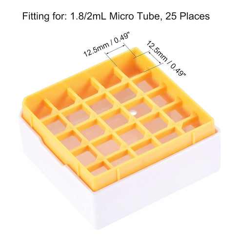 uxcell Centrifuge Tube Freezer Storage Box 25 Places Waterproof Polypropylene Cryogenic Holder Rack for 1.8/2ml Microcentrifuge Tubes Vials Sample...