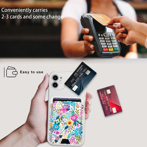 for MagSafe Card Wallet,Slim Leather Magnetic Phone Wallet Design Stick on Credit Card Holder for iPhone 15/14/13/12 Mini/Plus/Pro/Pro Max,Fit 3 C...