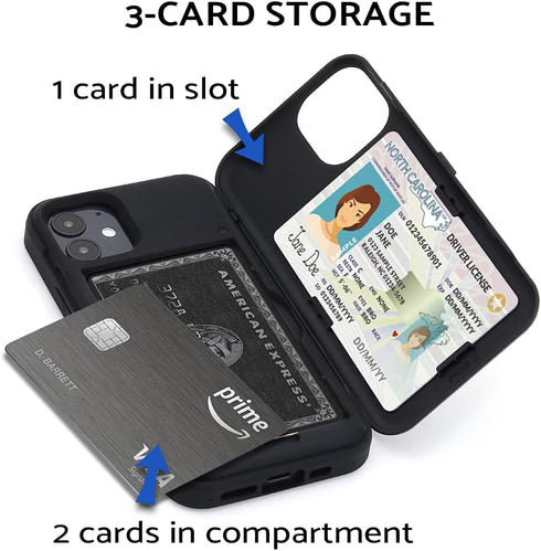 TORU CX PRO for iPhone 12 Mini Case Wallet | Protective Shockproof Heavy Duty Cover with Hidden Card Holder & Card Slot | Mirror & Wrist Strap Inc...