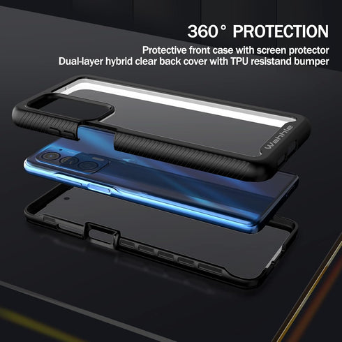 wahhle Compatible with Motorola Edge 5G UW Case, Built in Screen Protector Full Body Shockproof Slim Fit Bumper Protective Phone Cover for Edge 20...