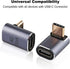 AreMe 90 Degree USB-C Male to Female Adapter, 2 Pack Right Angle 100W Type-C Adapter Extender for Steam Deck, ROG Ally, Switch, Notebook Computers...