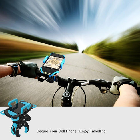 Bike Mount, Bike Phone Mount Motorcycle Baby Carriage Bicycle Cell Phone Holder Cradle with Rubber Strap 360 Degree Rotate for iPhone X,8,7 6s Plu...