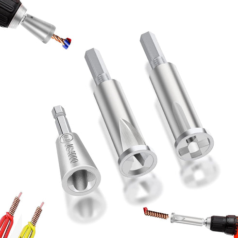 Wire Twisting Tool for Drill - 3Pcs 3 Way/ 5 Way Electric cord Stripper and Electrical Wire Twister Tool for Electric Power Drill, Stripping and T...