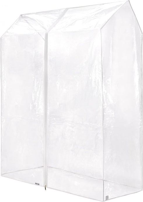 HANGERWORLD 4ft Clothes Garment Rack Cover for Open Closet Clear Showerproof COVER ONLY (48"x24"x65")...