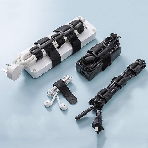 Fastening Nylon Strap with Buckle,10Pack Reusable Self-Adhesive Hook and Loop Cable Securing Straps,Adjustable Cinch Straps for Cords Organized an...