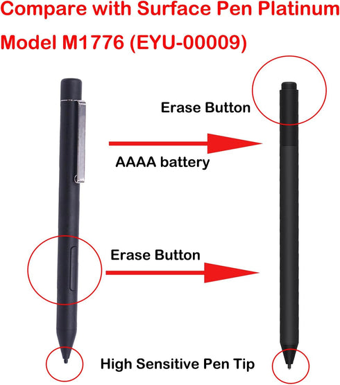 MS403 Pen Compatible with Microsoft Surface Pen M1776 for Surface Pro 9/8/7/7+/6/5/4,Surface Book 1/2/3,Laptop 1/2/3/4,Surface Studio 1/2/3, Surfa...