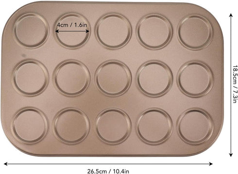 Pssopp Muffin Top Pan, Carbon Steel Muffin Baking Cupcake Tin Bakeware Accessories for Yorkshire Pudding Pies Cupcakes Muffin (15 Hole)...
