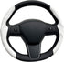 for Tesla Steering Wheel Cover Fluffy Wheel Cover for Model 3/Y Suede Steering Wheel Wrap Protector Comfortable Grip for Tesla White Accessories f...