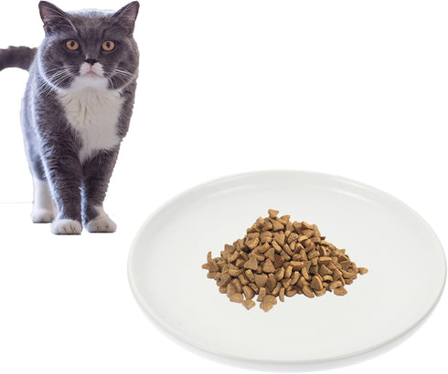 Ceramic Cat Bowls, Shallow Dog Bowls Whisker Stress Cat Dishes, Relieves Fatigue for Food Shallow Kitten Bowl Pet Bowl Dog Feeder Pet Food Dish St...