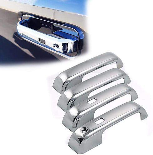 3-Layers Shiny Chrome Plated 4-Door Handle Overlay Covers with Smart Key Designed for F-150 F-250 F-350...