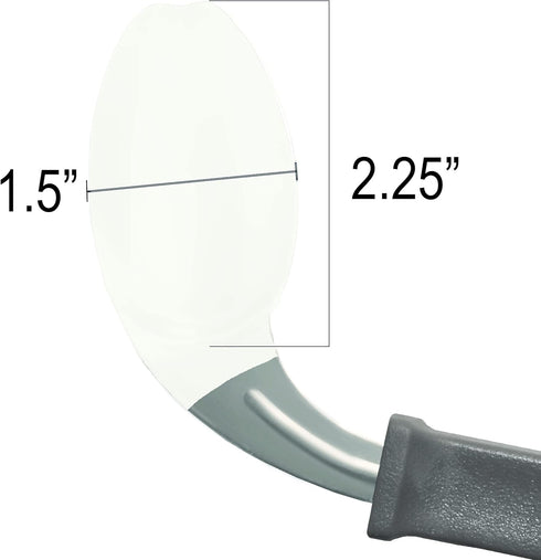 Rehabilitation Advantage Right Handed Grip Easy Coated Offset Spoon, Gray...