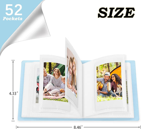 52 Pockets Mini Photo Album for Fujifilm Instax Mini Instant Film, Polaroid Snap, Z2300, SocialMatic Instant Cameras & Zip Instant Printer (Blue, ...
