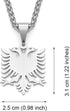 N/J Albanian Eagle Pendant Necklace Polished Stainless Steel Jewelry Ethnic Style Women Men...
