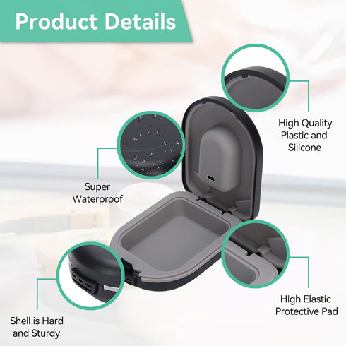 Behind?the?Ear Hearing Aid Case, Waterproof Drop Resistance Storage Box Portable Protective Box for Storing Hearing Aids, 6.5 x 5 x 2.5cm...