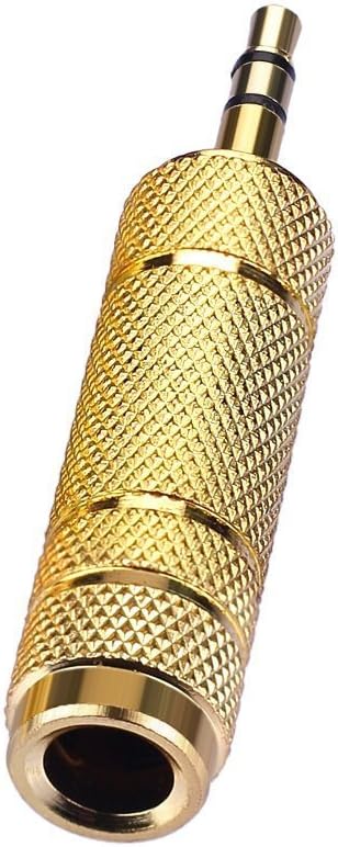 Nightwolf ® 2 Pcs Gold Plated 3.5mm 1/8 Inch Socket to 6.35mm 1/4 inch Male to Female Stereo Audio Jack Headphone Adaptor......