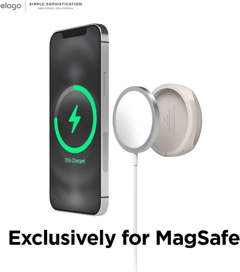 elago Grip Stand Compatible with MagSafe Charger, Phone Holder Compatible with iPhone 15/14/13/12 Series, Designed for Nightstand Mode [Charging C...