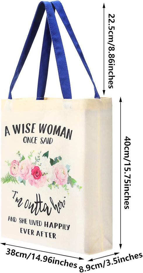 Saintrygo Retirement Bag Retirement Canvas Tote Bag with Funny Flower Inspirational Canvas Handbag Large Grocery Shopping Handbag for Valentine Gi...