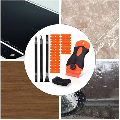Plastic Razor Blade Scraper 20PCS Plastic Razor Blades,3 Kinds of Two-Way Scratch Free Plastic Scrapers,Plastic Scraper for Sticker Scraper Remove...