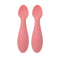 Nuby Silicone Mini Spoons - (2-Pack) Baby-Led Weaning Spoons for Babies - 4+ Months - Pink...