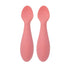 Nuby Silicone Mini Spoons - (2-Pack) Baby-Led Weaning Spoons for Babies - 4+ Months - Pink...