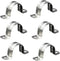 30Pcs Silver M12 Pipe Clamps 1/2 inch Rigid Pipe Strap Pipe Clamp Tools Stainless Steel Pipe Mounting Clamp U Bracket with 2 Holes U Clamps for Fi...