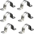 30Pcs Silver M12 Pipe Clamps 1/2 inch Rigid Pipe Strap Pipe Clamp Tools Stainless Steel Pipe Mounting Clamp U Bracket with 2 Holes U Clamps for Fi...