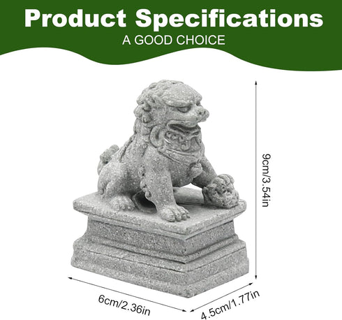 Asian Foo Dogs Lion Stone Statue,Pet Fish Tank Decor Mini Aquarium Decoration,Landscape Ornaments Accessories (Large)...
