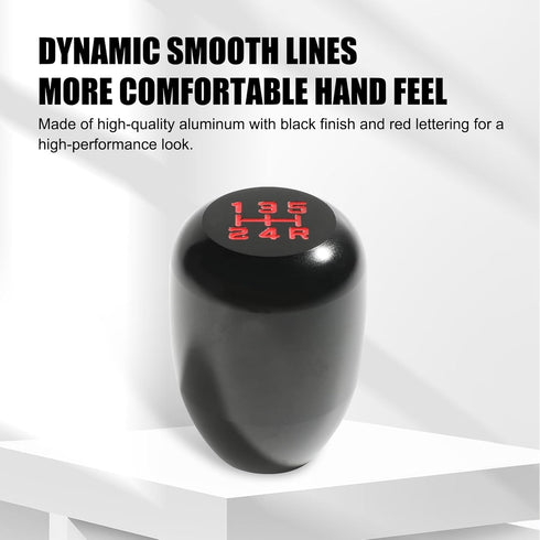 1 PC Car Shift Knob, Alloy Rounded Easy-Grip Shifter with 3 Adapters, with 5 Speed Shift Digital Identification Shift Knob Replacement, Universal ...