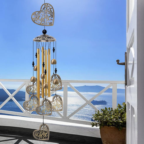 Garden Loving Heart Wind Chimes Outdoor Indoor Decor, Hand-Made Heart Musical Wind Chimes, Mobile Wind Catcher Romantic Wind-Bells for for Home, M...