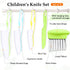 5 Pcs Kids Knives, Kids Safe Cooking Knife, Plastic Kids Kitchen Knife Set with Crinkle Cutter, Serrated Edges Toddler Knife Kids Knives for Real ...