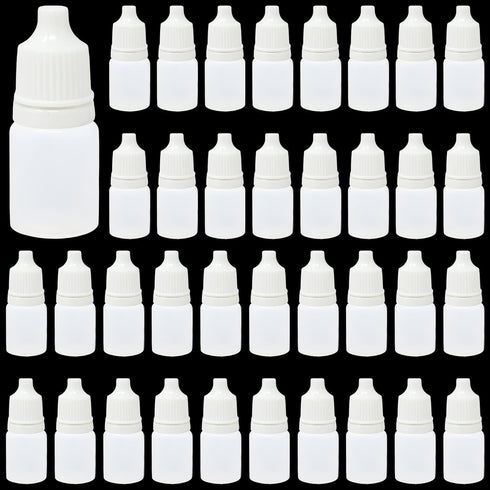 Honbay 100PCS 5ML Plastic Empty Squeezable Dropper Bottles Portable Eye Drop Bottle Containers Eye Liquid Dropper Bottle with Screw Cap and Plug...
