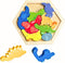 Wooden Dinosaur Puzzles for Toddlers Educational Learning Toy for 3 4 5+Year Old Boys Girls Shape Pattern Block Puzzles...