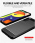 Compatible with Samsung Galaxy A50 Carbon Fiber Soft TPU Brushed Line Basic Phone Back Case Cover (Black)...
