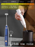 Milk Frother Handheld Foam Maker with 2 Stainless Stirring Head 3 Speed Rechargeable Electric Blender Milk Frother Wand Drink Mixer for Cappuccino...