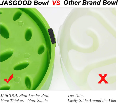 JASGOOD Slow Feeder Dog Bowl for Medium Dogs Slow Feeding Interactive Bloat Stop Dog Bowls,Blue,Medium...