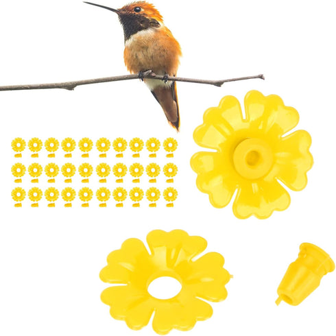 Tnfeeon 30 Sets Hummingbird Bird Hummingbird Feeder Flowers Flowers Hanging Bird Feeding Ports Replacement Parts Garden Supplies Bird Feeder Flowe...