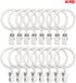 Set of 14 White Iron Metal Curtain Rings with Clips, Drapery Clips Hooks, Curtain Clips with Rings Cafe Curtain Clips, Ring Clips to Hang Curtains...
