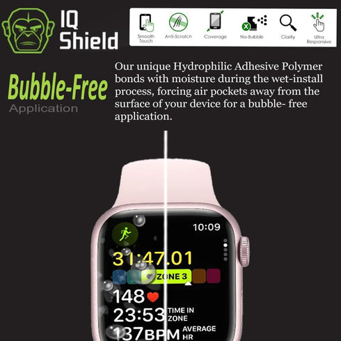 IQShield Screen Protector Compatible with Apple Watch Series 9/8/7 (45mm)(6-Pack) Anti-Bubble Clear TPU Film...