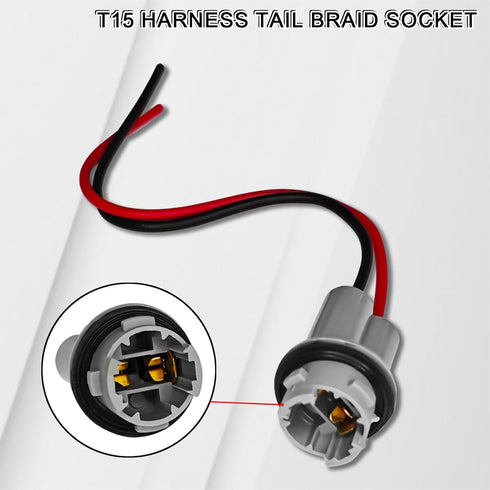 2PCS T15 Harness Pigtail Socket, 194 Bulb Socket Tail Light Wire Wiring Harness T10 T13 T15 Turn Signal Brake Side Marker Light Bulb Adapter Cable...