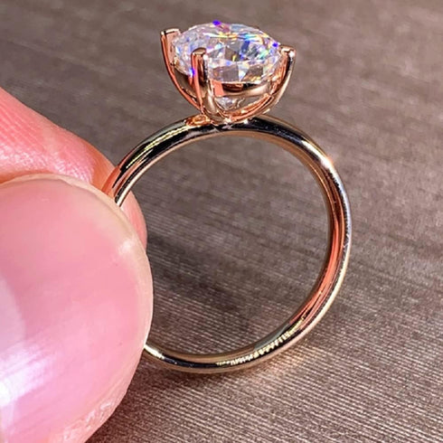 14k Gold Oval Zircon Women's Ring Bridal Wedding Ring Engagement Wedding Ring Cocktail Crystal Diamond Ring...