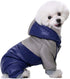 Winter Small Medium Dog Coat,Hooded Four-Legged Dog Jacket Cotton-Padded for Puppy Cat Doggie Pets Dog Clothes Apparel Clothing (Small, Navy)...