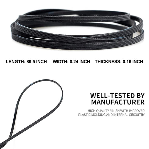 WE12M29 Dryer Drum Drive Belt Fit for GE Hotpoint Replaces 137292700 AP4324040 WE12M0022 WE12M22 WE12M29 WE12M33 WE12X21574