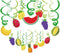 30Ct Tutti Frutti Hanging Swirl Decorations, Tropical Fruit Party Supplies, Summer Birthday Theme, Luau Kids Decor for First 1st Boys Girls Baby S...