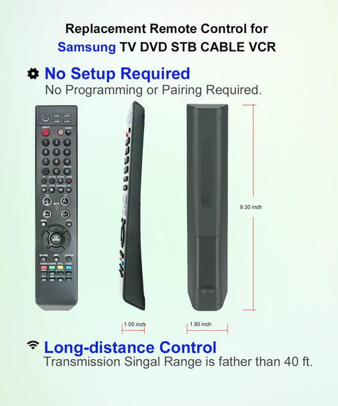 Replacement Remote Control Universal for Samsung LCD LED HD Plasma TV with DVD STB Cable VCR Button BN59-00511A BN59-00598A BN59-00599A BN59-00604...