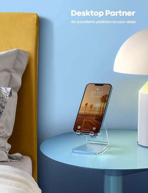 Lamicall Cell Phone Stand, Phone Dock - Clear Office Cell Phone Holder, Transparent Phone Stand for Desk, Desktop, Acrylic Office Desk Accessories...
